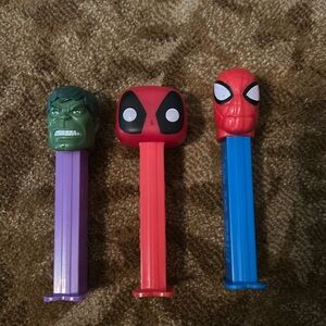 3 Marvel Comics Pez dispensers